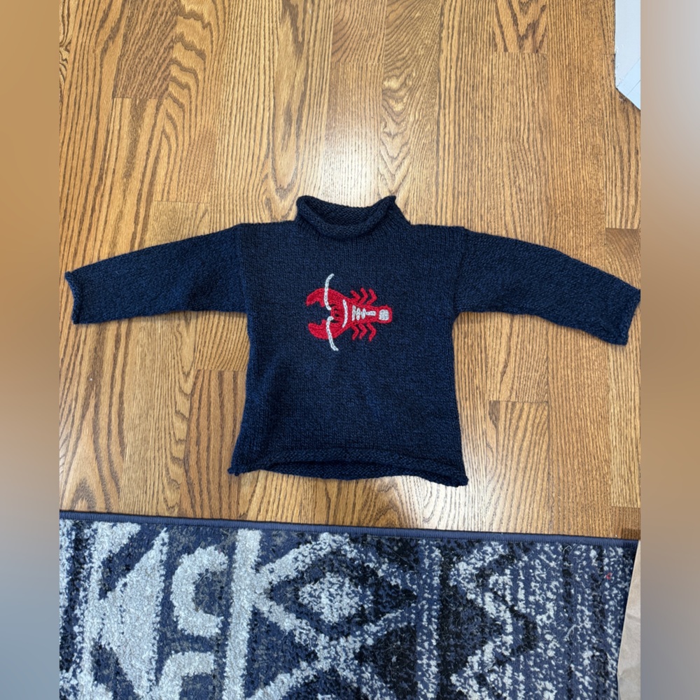 Navy Lobster Sweater for Toddler